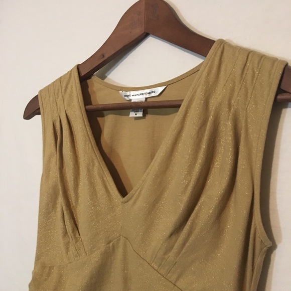 Diane von Furstenberg Gold Sparkle Blouse - Picture 2 of 3